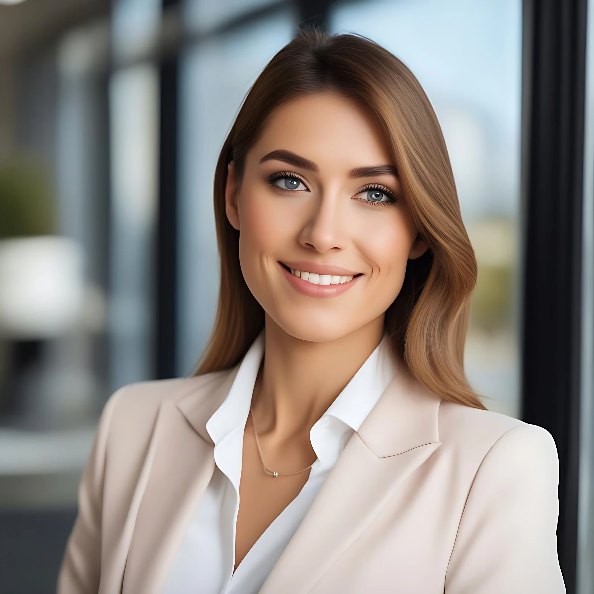 AI generated image of corporate woman, created using Spotbuzz